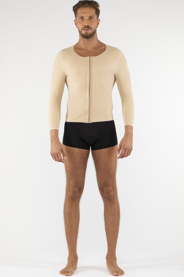 Men's Breast-Carin-Sleeve Post Op Compression Vest