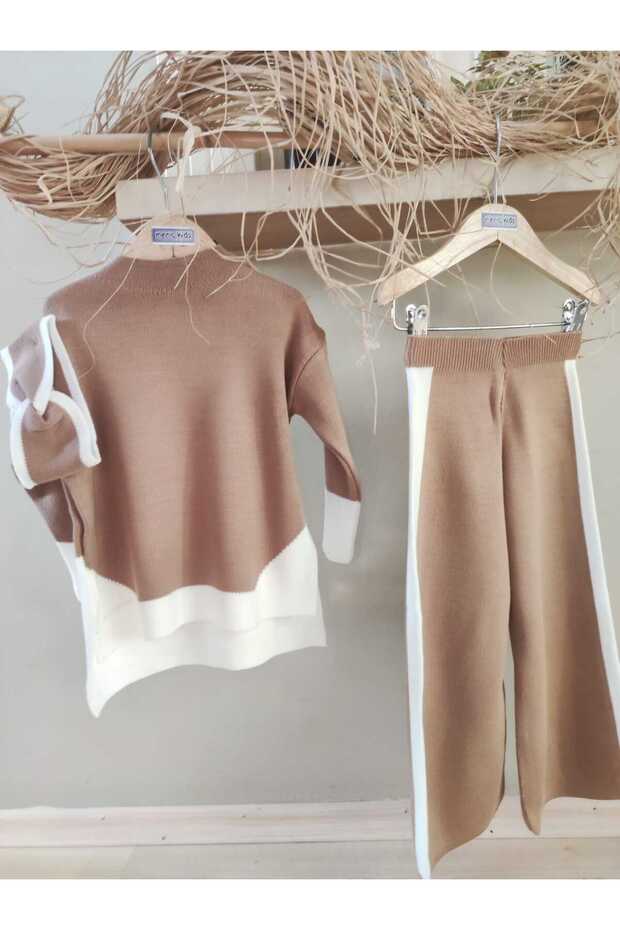 A.brown Knitwear Top-Top and Headband Tunic 3-Piece Set