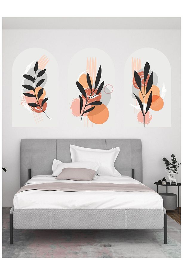 Boho Bohem Tarz Yaprak Ve Güneş Temalı Duvar Sticker - 2