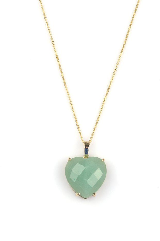 Aventurine Natural Stone Gold Colored Necklace