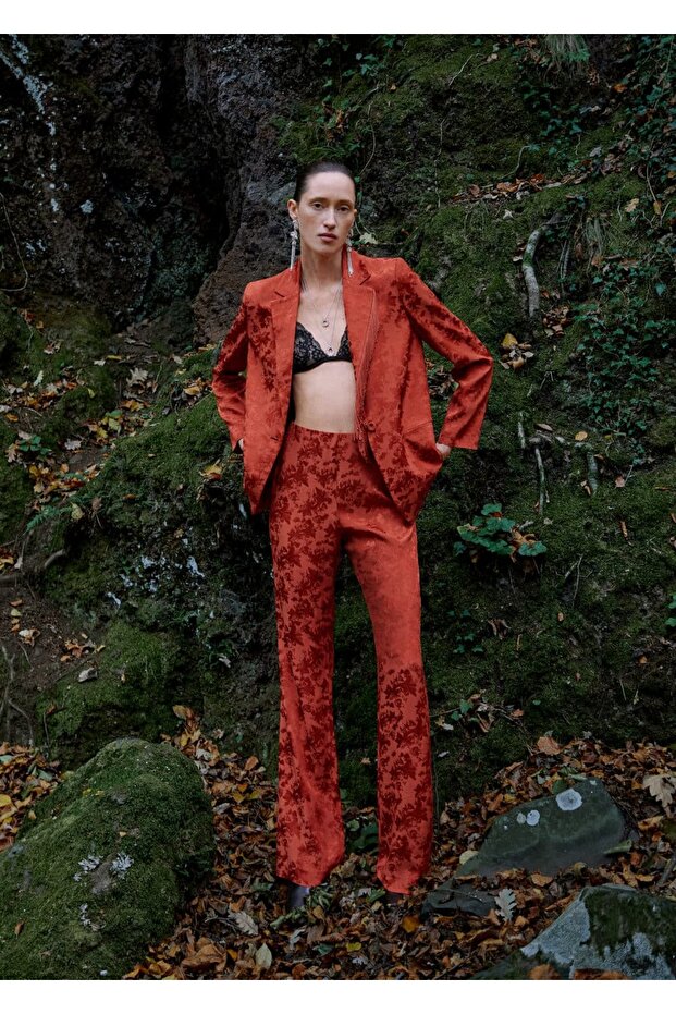 Dökümlü Jakar Pantolon - 7