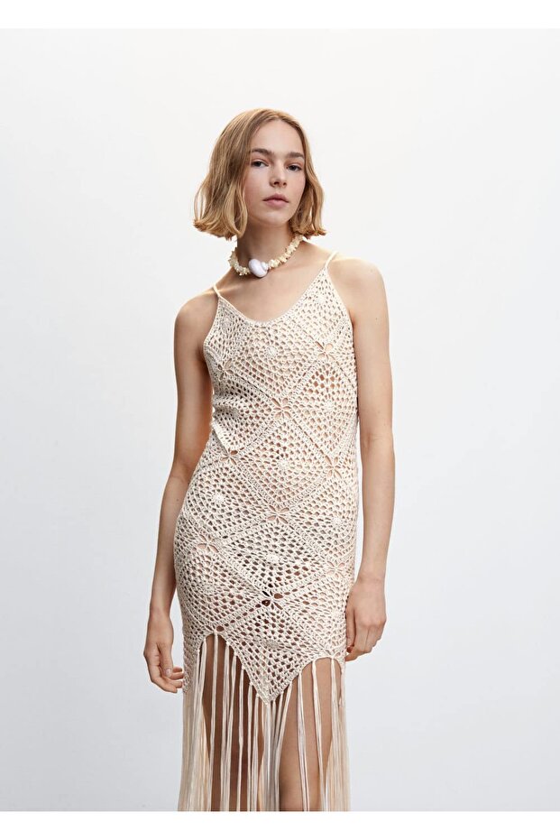 Püsküllü Kroşe Elbise - 1