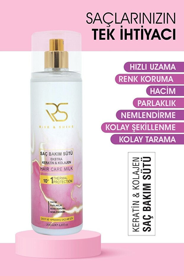 rise and shine Keratin Kolajen Saç Bakım Sütü 200 ml
