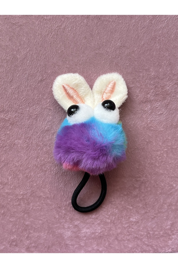 Neon Pompom Girl's Rabbit Ear Rubber Buckle