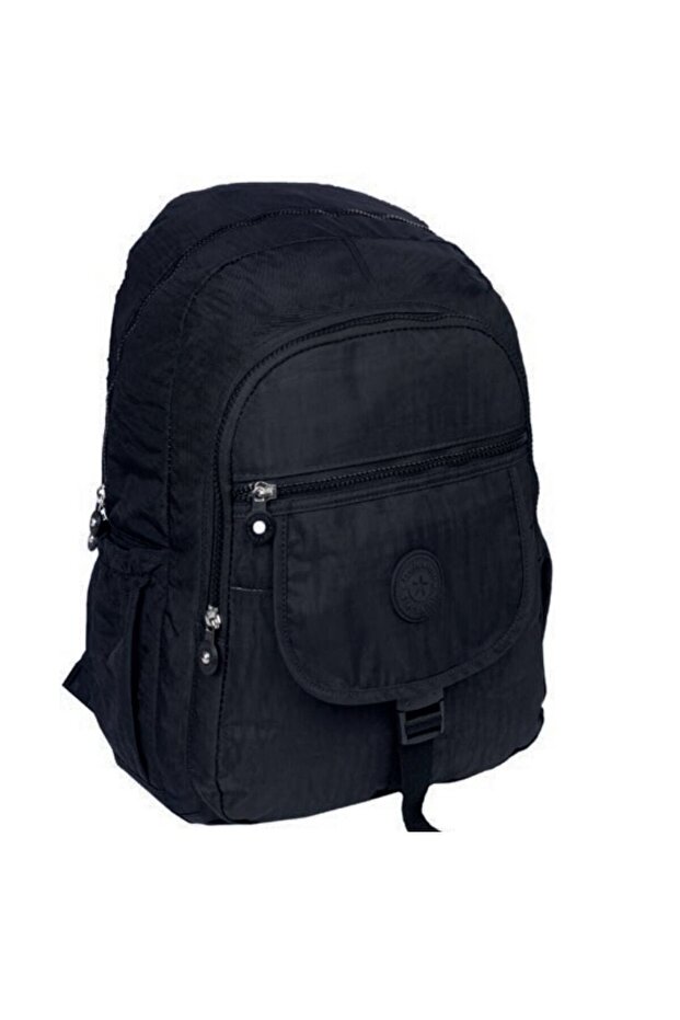 Black Waterproof Crinkle Fabric Backpack 1625 (Colors Available)