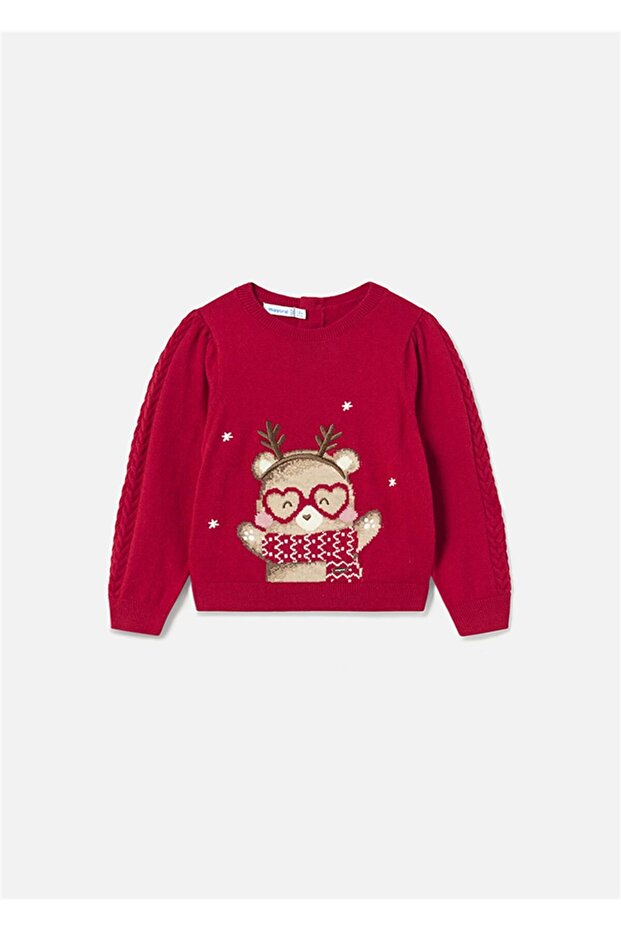 Baby Girl Jacquard Sweater Red 2312