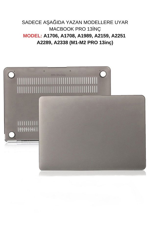 Macbook Pro M1-m2 Kılıf 13inç A1706 A1708 A1989 A2159 A2251 A2289 A2338 Ile Uyumlu Mat - 1