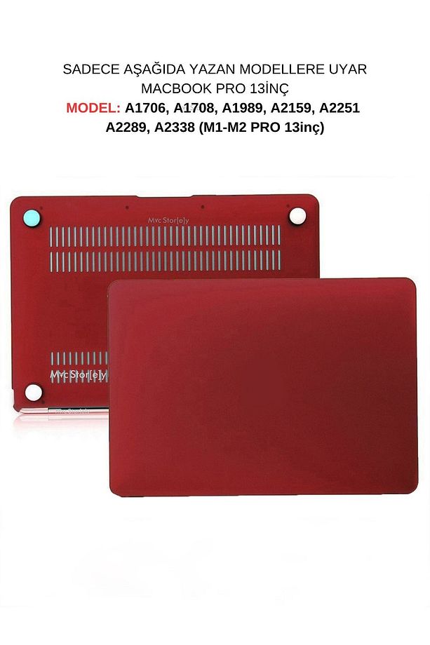 Macbook Pro M1-m2 Kılıf 13inç A1706 A1708 A1989 A2159 A2251 A2289 A2338 Ile Uyumlu Mat - 1