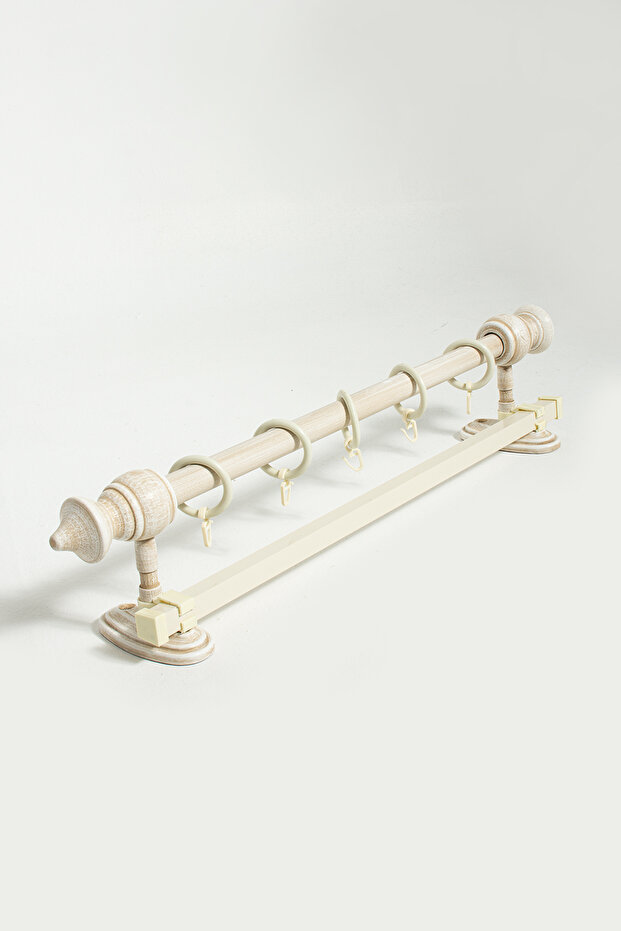 Tek Raylı Ahşap Rustik Perde Askısı - Rustik Borusu 100 cm - 1