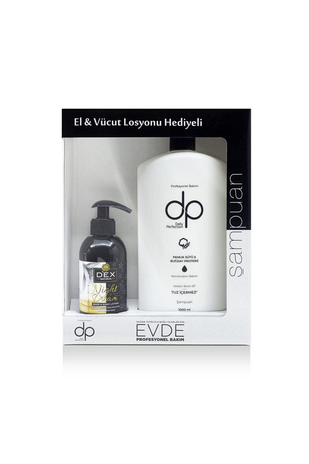 Pamuk Sütü & Buğday Proteini 1000 ml Tuzsuz Şampuan+ 250 Dex Vücut Losyonu Set - 1