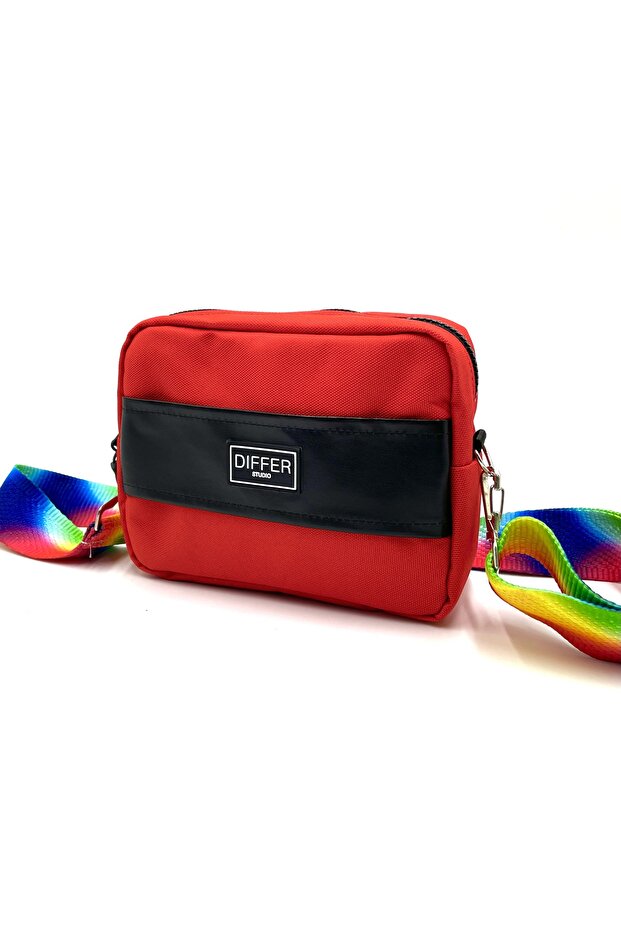 Red Patterned Shoulder Bag/Portfolio - 2