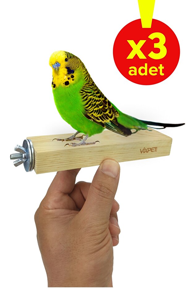 Venty Flat Platform Bird Perch 15 cm 3 Pieces - Budgie, Cockatiel, Lovebird