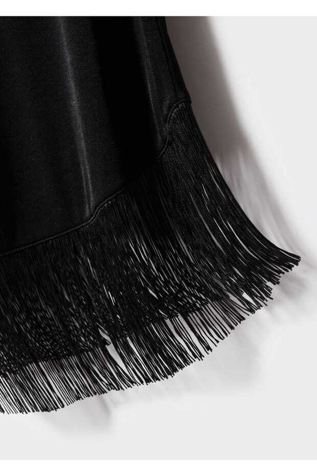 Püsküllü Asimetrik Elbise - 6