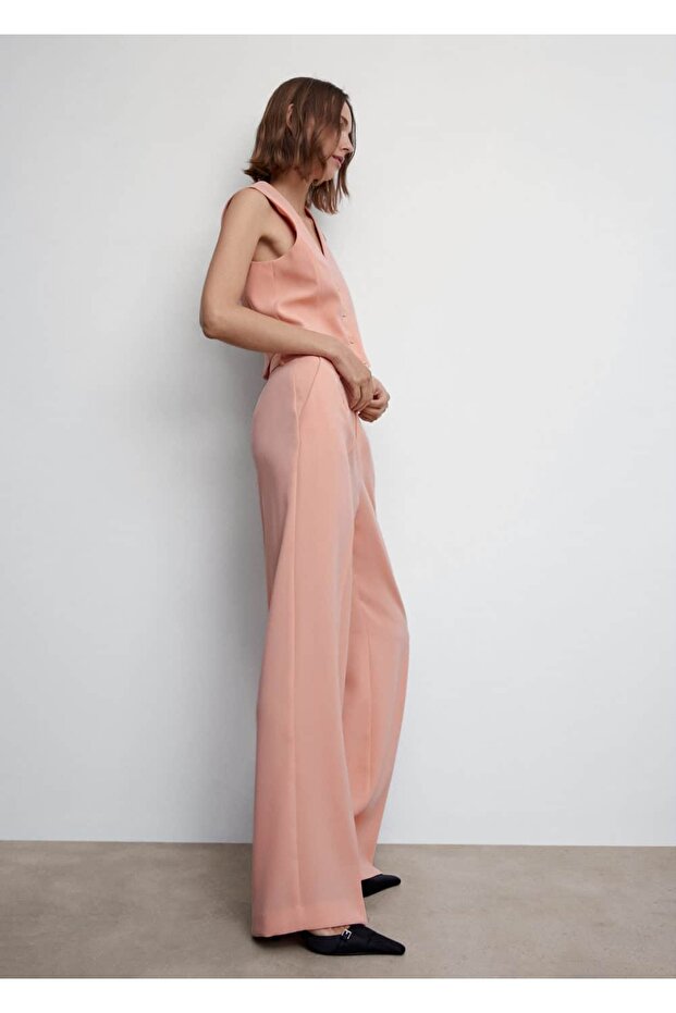 Wideleg Kumaş Pantolon - 5