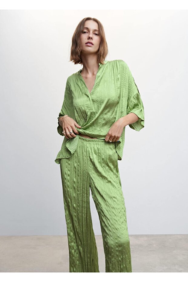 Pilili Saten Pantolon - 6