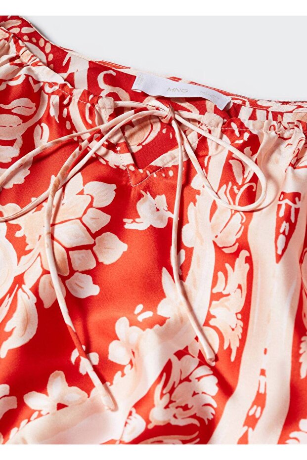 Desenli Balon Kol Bluz - 6