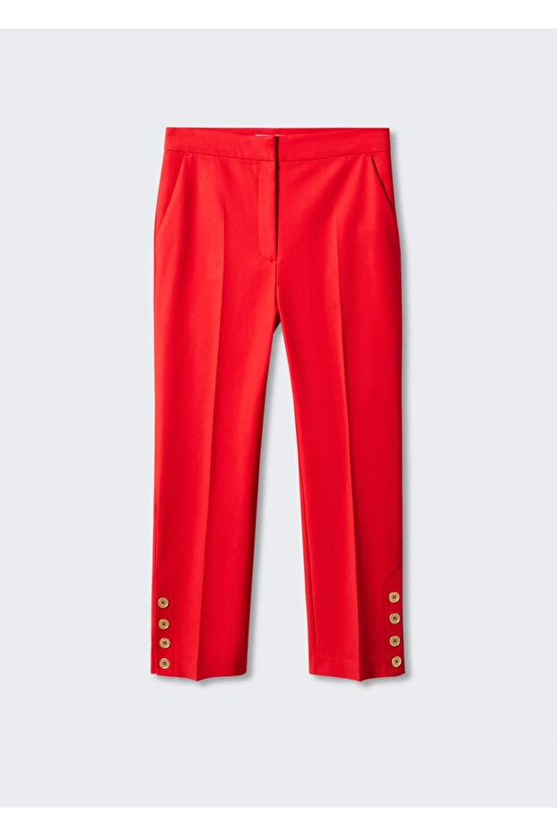 Straight Cut Buttoned Trousers - 3