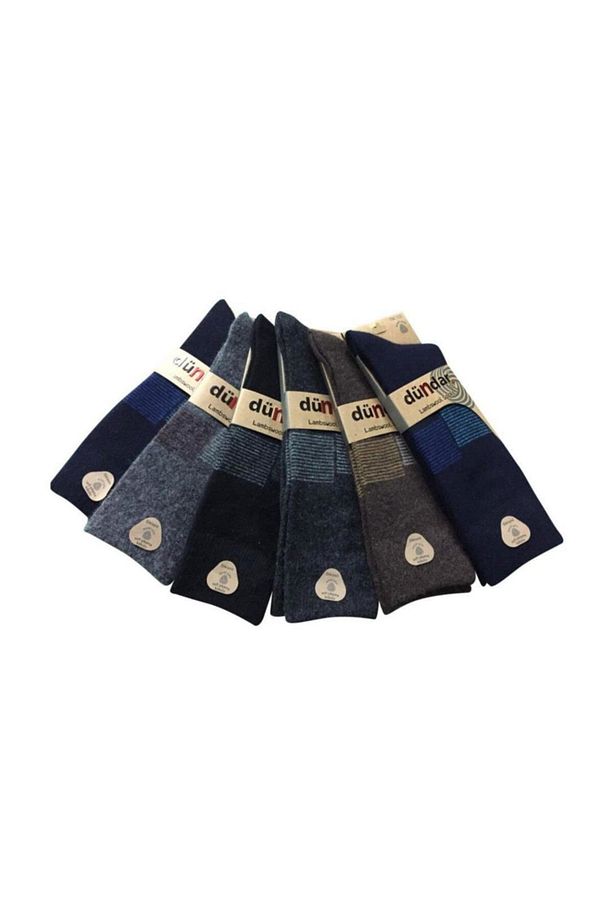 Plus Kışlık Lambswool Yün Erkek Çorap 6 Adet Karışık Renk - 1