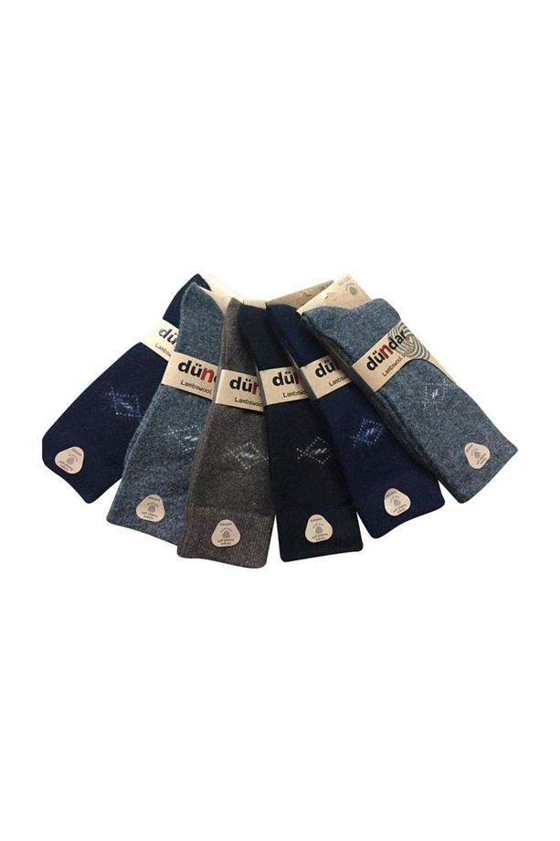 Plus Kışlık Lambswool Yün Erkek Çorap 6 Adet Karışık Renk - 2
