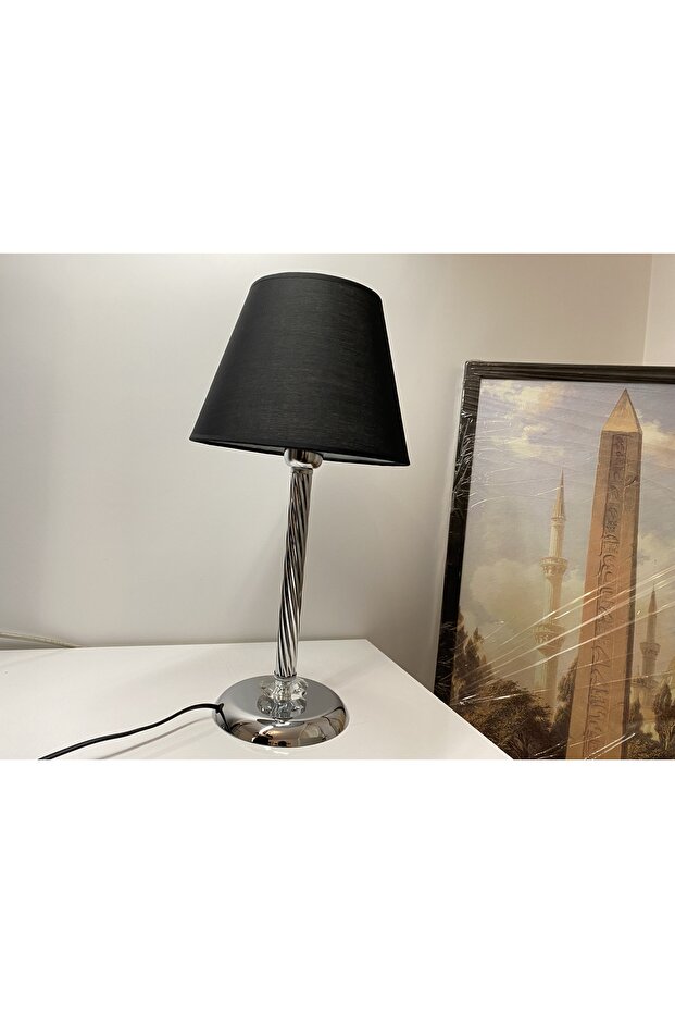 Mette Twisted Lampshade with crystal detail, stol lamp, Table Lamp chrome Plated (silver color) - 8