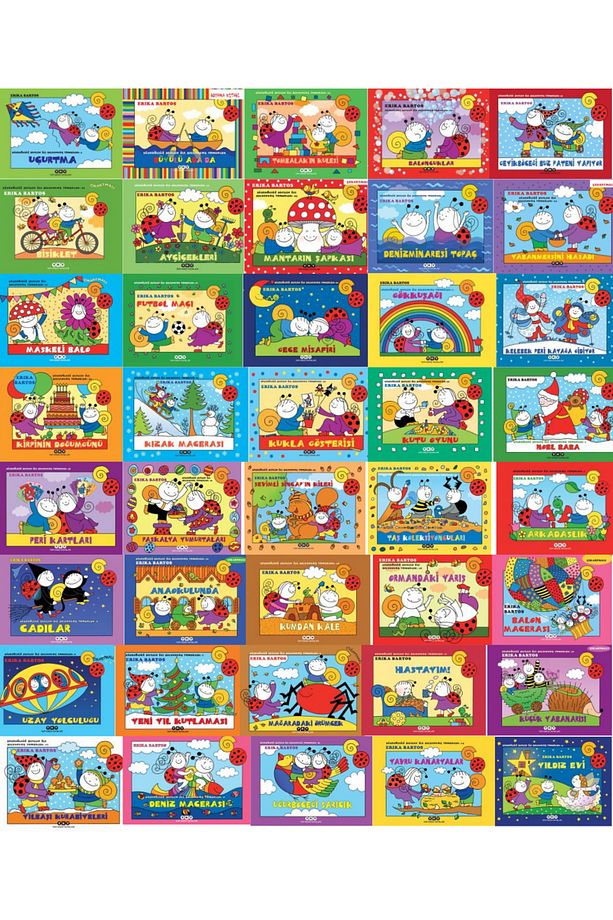 YKY - Uğurböceği Sevecen İle Salyangoz Tomurcuk Resimli Hikaye Seti - 40 Kitap - 1