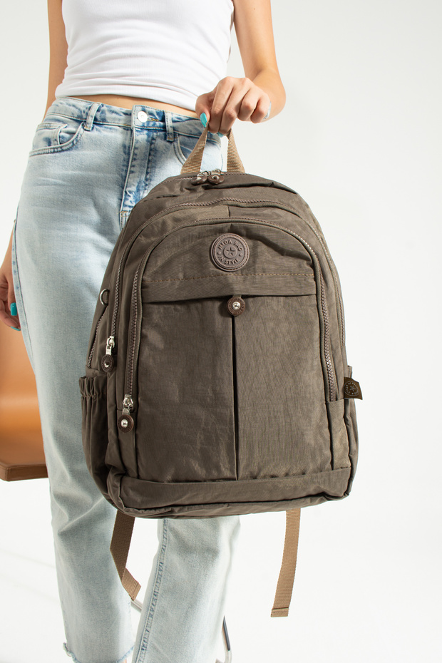 حقيبة مدرسية كبيرة الحجم من جلد المنك متعددة الأقسام - 2