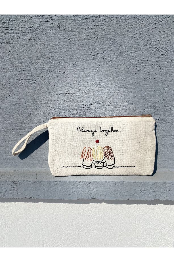 Always Forever, Daima Birlikte, Arkadaşlık El Yapımı Nakışlı Makyaj/El/Hediyelik Çanta - 1