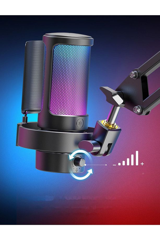 Ampligame A8 Usb Twitch Youtuber Yayıncı Oyuncu  Bilgisayar Rgb Mikrofonu - 6