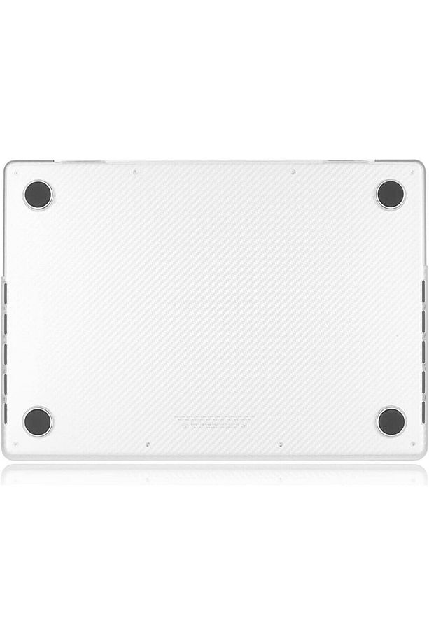 Apple Macbook Air 13.6 M2-m3-m4 Çip 2022/2024/2025 A2681 A3113 A3240 Kılıf Beyaz Karbon Koruma Kapak - 5