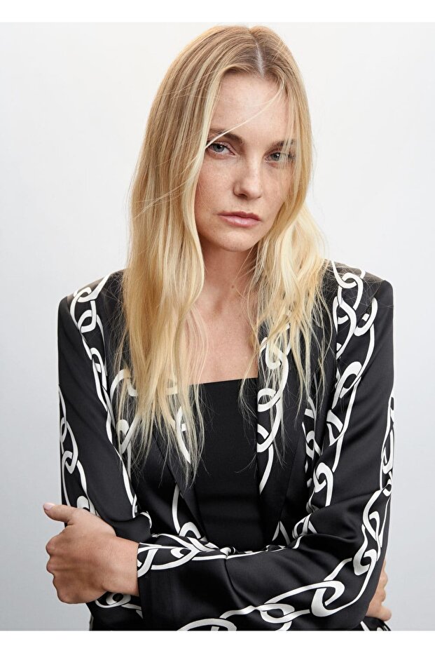 Chain Patterned Blazer Jacket - 7