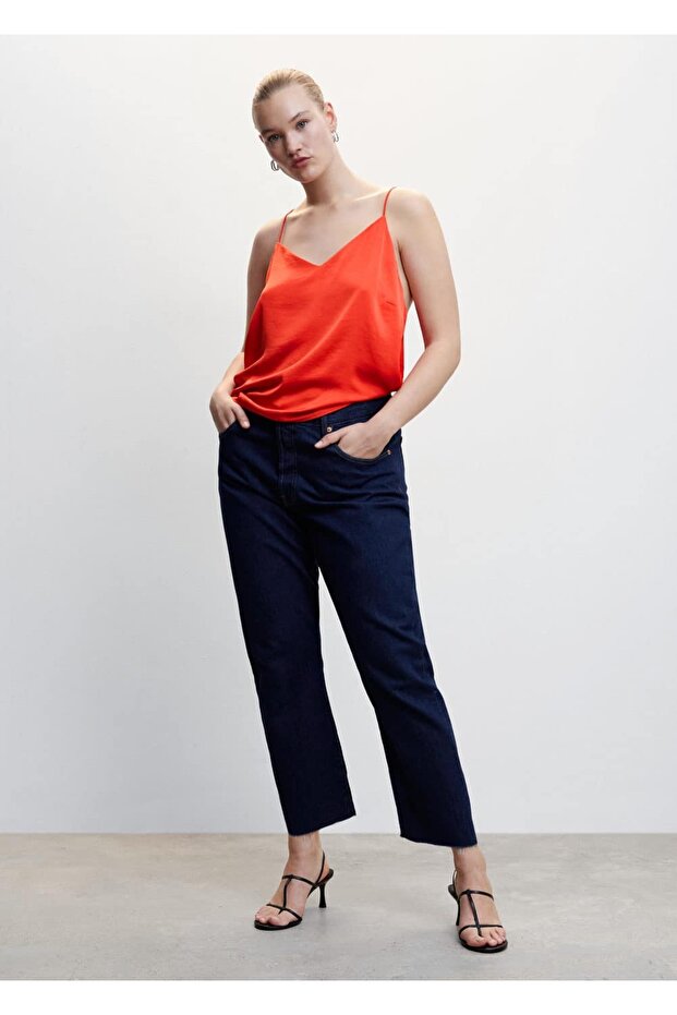 Saten Askılı Bluz - 5