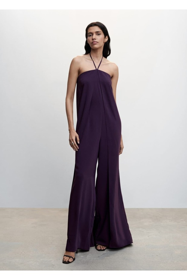 Sırtı Açık Halter Yaka Tulum - 2