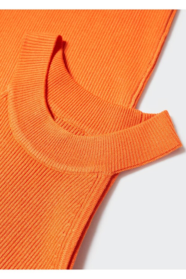 Halter Yaka Triko Elbise - 6