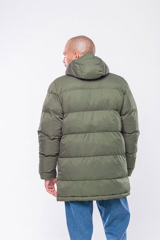 K236 Erkek Haki Kapşonlu Kaban - 4