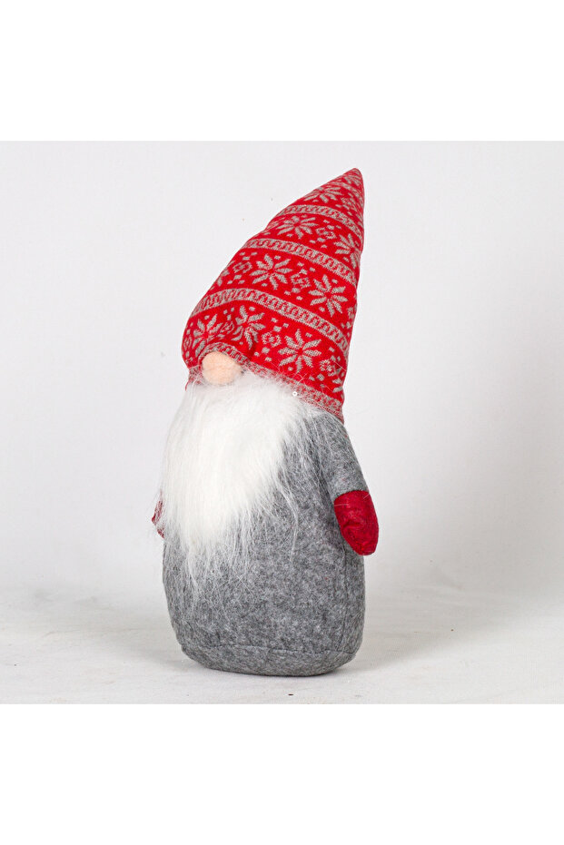 Yılbaşı Süsü Pelüş Cüce Kırmızı-Gri 40 Cm. - 3