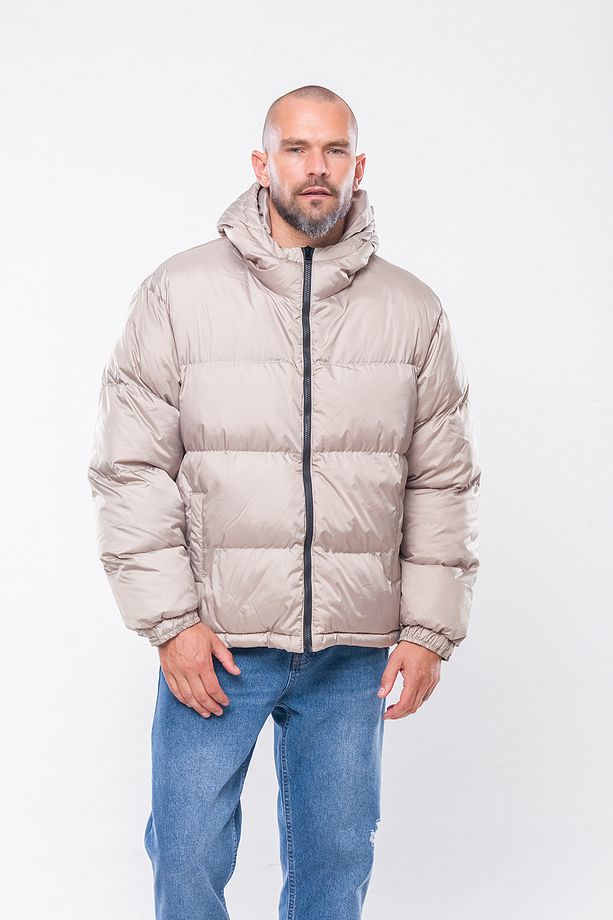 Erkek Kapüşonlu Şişme Mont K220 Ekru L - 3