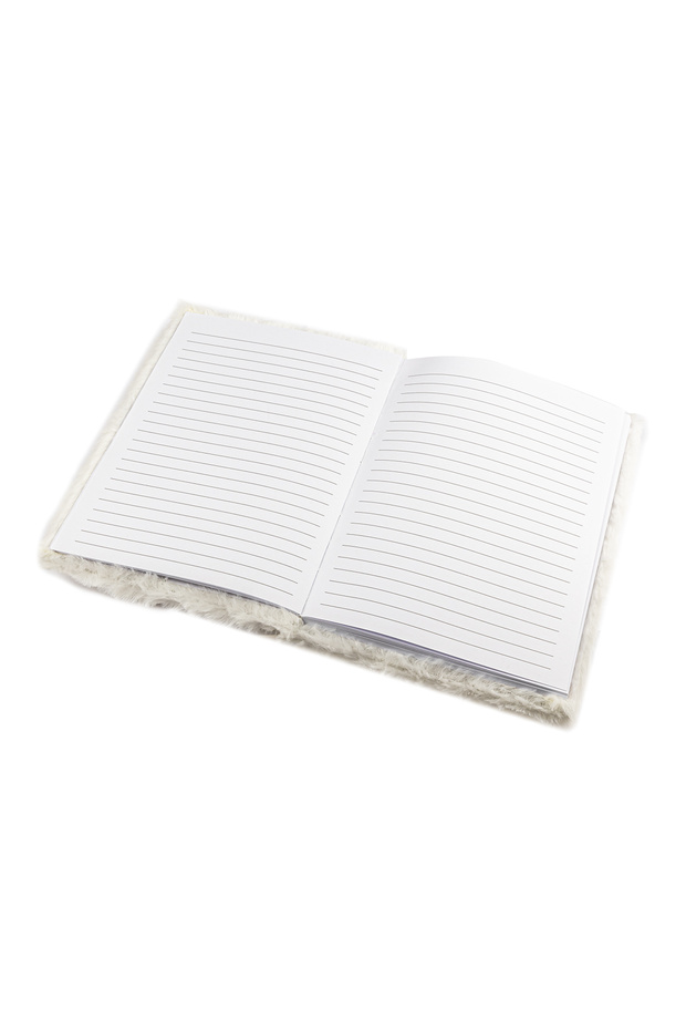 Plush Notebook - Lama Pattern / White - 3