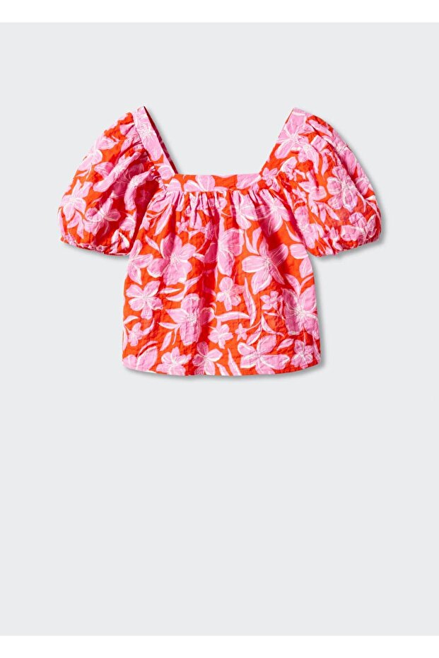 Çiçek Desenli Bluz - 3