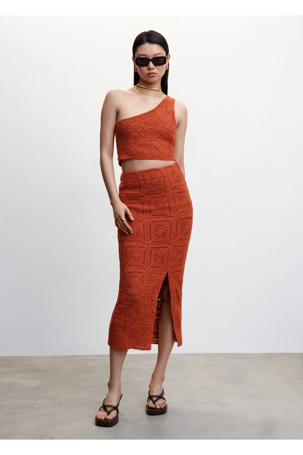 Yırtmaçlı Kroşe Etek - 2