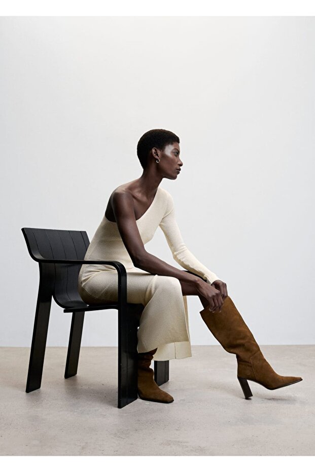 Triko Asimetrik Elbise - 5