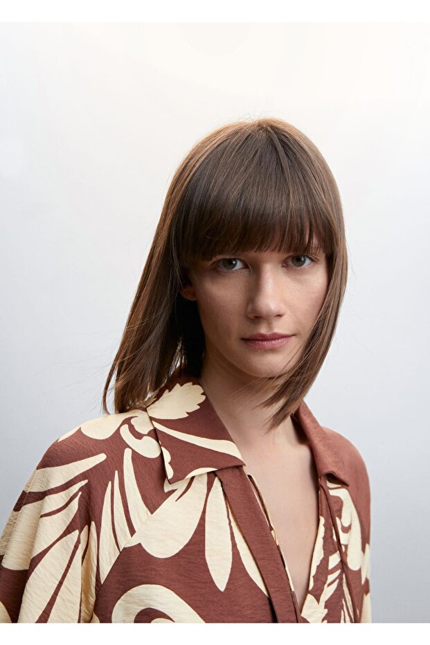 Tie Detailed Patterned Blouse - 6