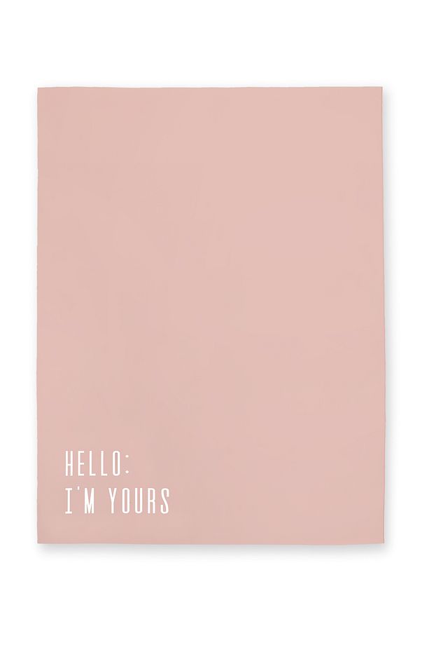 Renkli Kargo Poşeti - 35x45 Cm - Pembe - 50 Adet - 'hello I'm Yours' Baskılı - 4