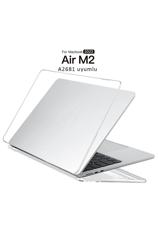 Macbook Air M2 M3 M4 13.6” A2681 A3113 A3240 Uyumlu Kapak Kılıf Parlak Şeffaf Transparan Kapak - 1