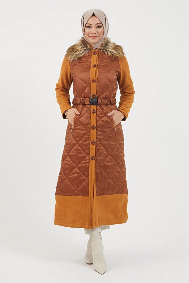 Düğmeli Kaşe Taba 2358 - 1