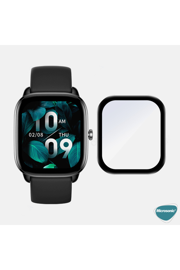 Amazfit GTS 2 Tam Kaplayan Nano Cam Ekran Koruyucu Siyah - 5