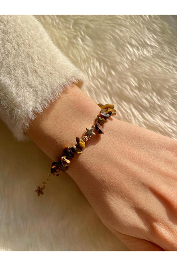 Bracelet Natural Stone Star Tiger Eye Series