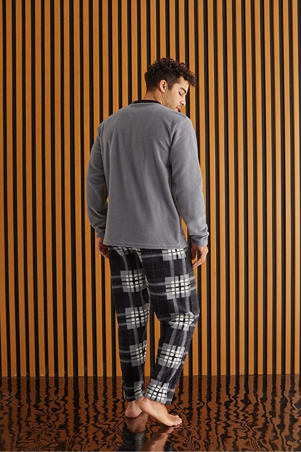 tissue Ekose Polar Erkek Pijama Takımı - 1