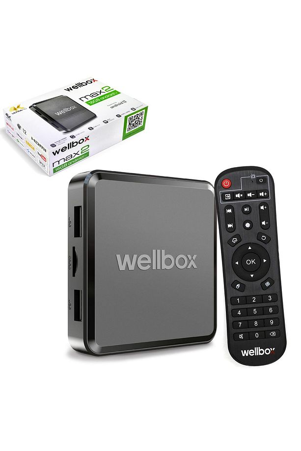 Wellbox Android 12 Max2 Tv Box Tvbox Iptv Media Player 2gb Ram 16gb - 1