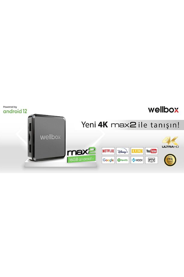 Wellbox Android 12 Max2 Tv Box Tvbox Iptv Media Player 2gb Ram 16gb - 2