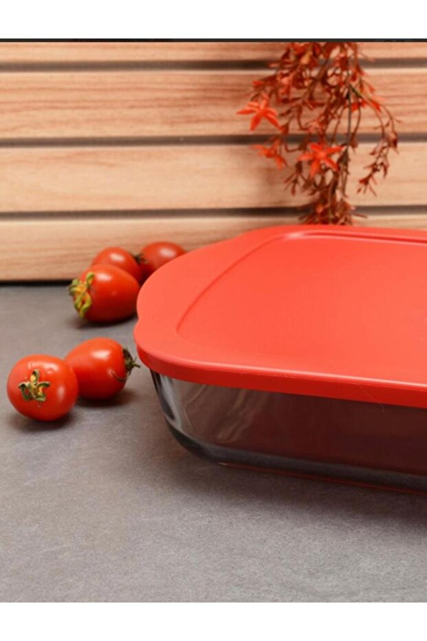 Borcam Red Rectangular Storage Container with Lid 59124 45*25 - 4